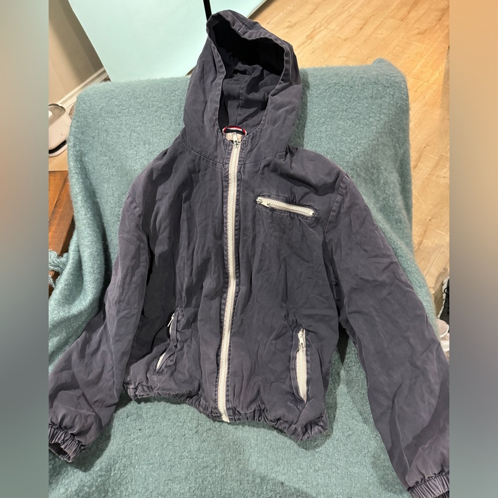 JOHN GALT / Brandy Melville navy vintage wash XS-Small French Jacket with hood